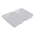 Clearance Center | Eco-Products EP-HC96NFA Vanguard 9 in. x 6 in. x 3 in. 1-Compartment Renewable and Compostable Sugarcane Clamshells - White (250/Carton) image number 2