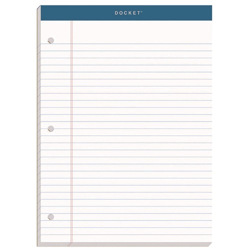 Notebooks & Pads | TOPS 63379 White 8.5 in. x 11.75 in. Sheets Wide/Legal Rule Double Docket Ruled Pads with Extra Sturdy Back (100 Sheets/Pad) image number 0