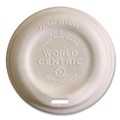 Cups and Lids | World Centric CUL-FB-12-LF Paper Fiber Lids for Cups Fits 10 oz. to 20 oz. Hot Cups - Natural (1000/Carton) image number 0