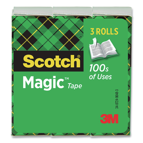 Labels | Scotch 810 Magic 0.5 in. x 36 yards 1 in. Core Tape Refill - Clear (3/Pack) image number 0