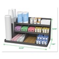 Breakroom Supplies | Mind Reader COMORG2-BLK 24 in. x 11.8 in. x 12.5 in. 14-Compartment Extra Large Coffee Condiment and Accessory Organizer - Black image number 1
