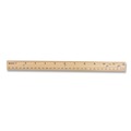 Office & Office Supplies | Westcott 10702 12 in. Long 3-Hole Punched Wood Ruler English and Metric With Metal Edge image number 0