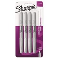 Permanent Markers | Sharpie 39109PP Metallic Fine Point Permanent Markers - Metallic Silver (4/Pack) image number 0