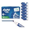 Washable Markers | EXPO 82003A Low-Odor Bullet Tip Dry-Erase Marker - Medium/Blue (1-Dozen) image number 2