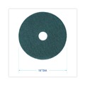 Cleaning & Janitorial Accessories | Boardwalk BWK4018GRE 18 in. Diameter Heavy-Duty Scrubbing Floor Pads - Green (5/Carton) image number 4