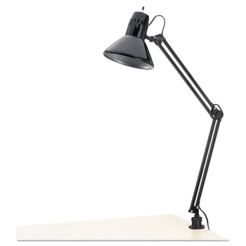 Alera ALELMP702B 6.75 in. W x 20 in. D x 28 in. H Adjustable Clamp-On Architect Lamp - Black