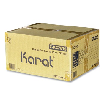 Karat C-KC78TS 8 oz. to 10 oz. Cold Cup X Straw Hole PET Lids - Clear (1000/Carton)