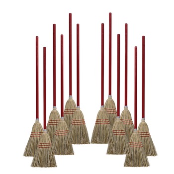 Boardwalk BWKBR10016 36 in. Overall Length Synthetic Fiber Bristles Corn/Fiber Brooms - Gray/Natural (12/Carton)