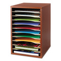 Office Filing Cabinets & Shelves | Safco 9419CY 11 Compartments 10.63 in. x 11.88 in. x 16 in. Wood Desktop Literature Sorter - Cherry image number 0