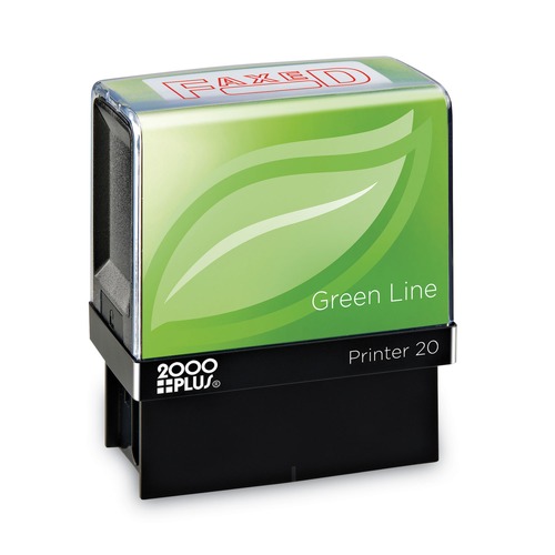 Stamps & Stamp Supplies | COSCO 2000PLUS 098369 1.5 in. x 0.56 in. Green Line Faxed Message Stamp - Red image number 0