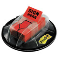 Page Flags | Post-it Flags 680-HVSHR Sign Here High Volume Flag Dispenser - Red (200/Pack) image number 1