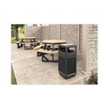Trash & Waste Bins | Safco 9474BL Canmeleon 15-Gallon Polyethylene Recessed Panel Receptacles - Black image number 2