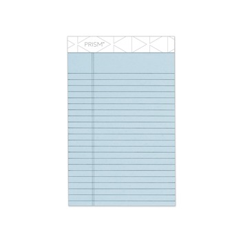 TOPS 63020 50-Sheet 5 in. x 8 in. Narrow Rule Prism plus Colored Writing Pads - Pastel Blue (12/Pack)