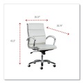 Just Launched | Alera ALENR4206 Neratoli Series 18.3 in. to 21.85 in. Seat Height Up to 275 lbs. Mid-Back Slim Profile Faux Leather Chair - White Seat/Back, Chrome image number 7