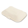 Food Trays, Containers, and Lids | Boardwalk BWKHINGE96NPFA 6 in. x 3 in. x 9 in. Bagasse PFAS-Free Hinged Lid Food Containers - Tan (250/Carton) image number 2