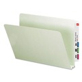 File Folders | Smead 29210 Extra-Heavy Recycled Pressboard Straight End Tab Folders - Legal, Gray/Green (25/Box) image number 1