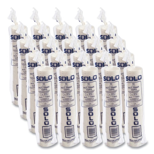Cups and Lids | SOLO 374W-2050 4 oz Single-Sided Poly Paper Hot Cups - White (1000/Carton) image number 0