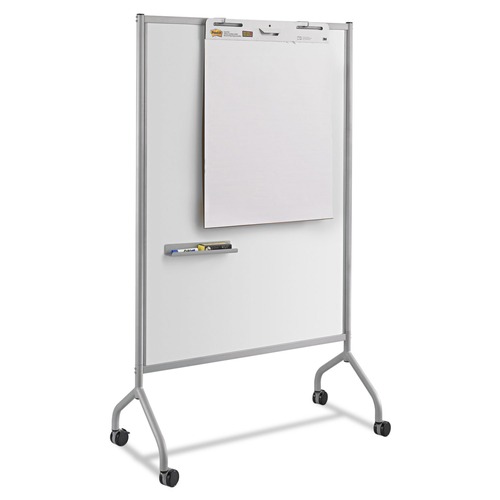 White Boards | Safco 8511GR 42 in. x 21.5 in. x 72 in. Impromptu Magnetic Whiteboard Collaboration Screen - Gray/White image number 0