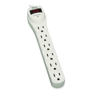 Tripp Lite TLP602 Protect It! 180 Joules 2 ft. Cord 6 AC Outlets Home Computer Surge Protector - Light Gray