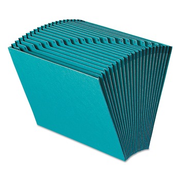 Smead 70717 Letter Size 1/21-Cut Tabs 21 Sections Heavy-Duty Indexed Expanding Open Top Color Files - Teal