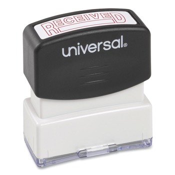 Universal UNV10067 Pre-Inked Received Message Stamp - Red Ink