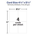 Office & Office Supplies | Avery 08383 74 lbs. 4.25 in. x 5.5 in. Photo-Quality Printable Postcards for Inkjet Printers - Glossy White (100 Cards, 4 Cards/Sheet, 25 Sheets/Pack) image number 1