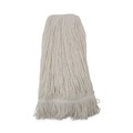 Mops | Boardwalk BWK424RCT 24 oz. Rayon Pro Loop Web/Tailband Wet Mop Head - White (12/Carton) image number 2