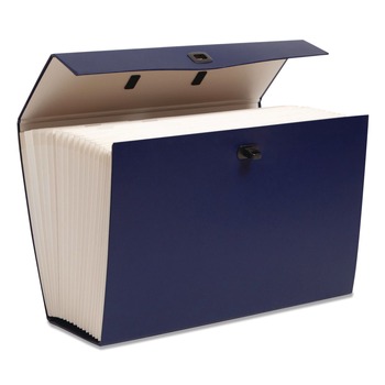 Smead 70806 16.63 in. Expansion 2/5-Cut Tabs Expanding 19-Section File Box - Legal Size/Blue