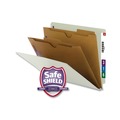 File Folders | Smead 26710 X-Heavy End Tab Pressboard Classification Folders with 6 SafeSHIELD Fasteners - Letter Size/Gray-Green (10/Box) image number 1