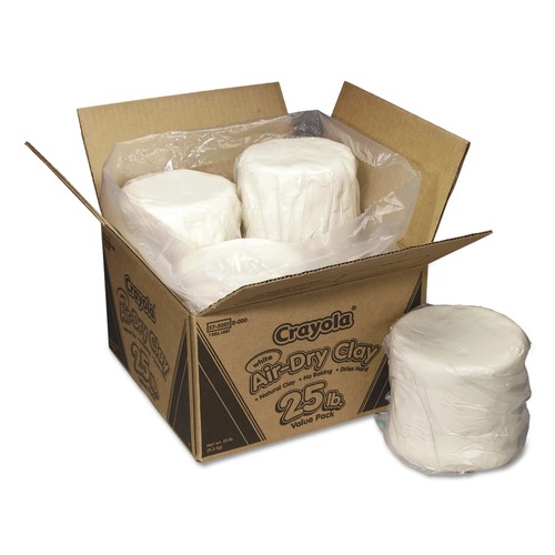Arts & Crafts Supplies | Crayola 575001 25 lbs. Air-Dry Clay - White (4/Carton) image number 0
