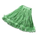 Mops | Rubbermaid Commercial FGF13700GR00 24 oz. Non-Launderable Cotton/Synthetic Cut-End Wet Mop Heads - Green image number 2