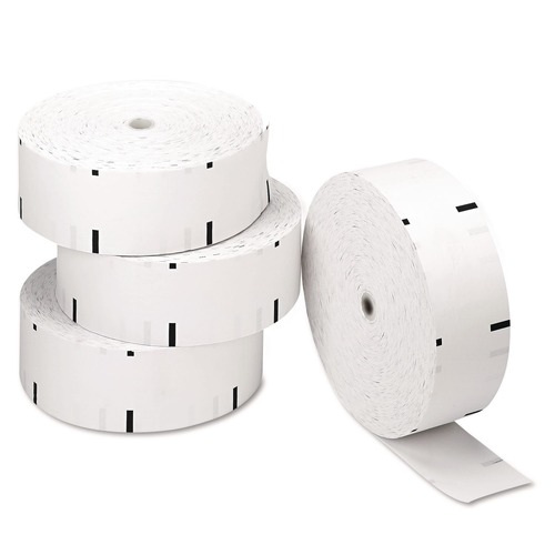 Register & Thermal Paper | PM Company 6507 3.13 in. x 1,960 ft. 0.69 in. Core Direct Thermal Printing Thermal Paper Rolls - White (4/Carton) image number 0
