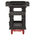 Cleaning Carts | Suncast Commercial PUCHD1937 19.5 in. x 41.78 in. x 34.81 in. 500 lbs. Capacity 2 Shelves 6 Bins Plastic Heavy Duty Plus Utility Cart - Black image number 2