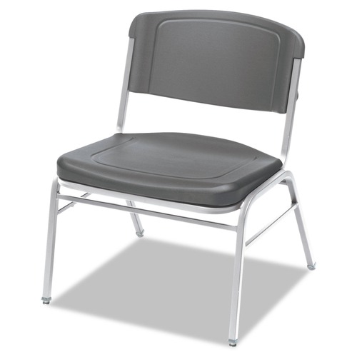 Office Chair Mats | Iceberg 64127 Rough n Ready 18.5 in. Seat Height Charcoal Seat/Back Silver Base Wide-Format Big and Tall Stack Chair (4/Carton) image number 0