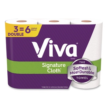 Viva 56530 5.1 in. x 11 in. 1-Ply Signature Cloth Choose-A-Sheet Kitchen Roll Paper Towels - White (8/Carton)