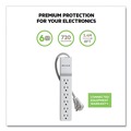 Surge Protectors | Belkin BE106000-08R 720 J 6 AC Outlets 8 ft. Cord Home/Office Surge Protector with Rotating Plug - White image number 5