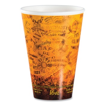 JUST LAUNCHED | Dart 16U16ESC 16 oz. Fusion Escape Foam Hot/Cold Cups - Brown/Black (1000/Carton)