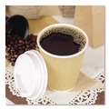 Cups and Lids | Karat C-KRC512 12 oz. Paper Ripple Hot Cups - Kraft/White (500/Carton) image number 4