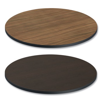 OFFICE FURNITURE AND LIGHTING | Alera ALETTRD36EW 35.5 in. Diameter Round Reversible Laminate Table Top - Espresso/Walnut