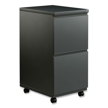 Alera ALEPBFFCH 14.96 in. x 19.29 in. x 27.75 in. 2 Legal/Letter-Size File Drawers Left or Right File Pedestal with Full-Length Pull - Charcoal