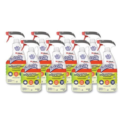 Disinfectants | Fantastik 10054600000325 32 oz. Spray Bottle Multi-Surface Disinfectant Degreaser - Herbal (8/Carton) image number 0