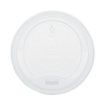 World Centric CULCS12 10 oz. - 20 oz. PLA Lids for Hot Cups - White (1000/Carton)
