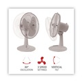Alera | Alera ALEFAN122 3-Speed 12 in. Plastic Oscillating Desk Fan - White image number 5