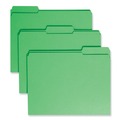 File Folders | Smead 12134 0.75 in. Expansion Reinforced 1/3-Cut Top Tab Colored File Folders - Letter Size/Green (100/Box) image number 0