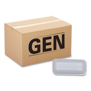 GEN 15WH 8.38 in. x 3.94 in. x 1.1 in. #1.5 Meat Trays - White (1000/Carton)
