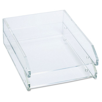 Kantek AD-15 10.5 in. x 13.75 in. x 2.5 in. 2-Section Acrylic Letter Tray - Clear