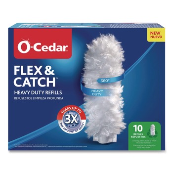 CLEANING BRUSHES | O-Cedar 172170PK Flex and Catch Polyester Duster Heavy-Duty Refills - White (10/Pack)