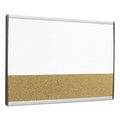 Bulletin Boards | Quartet ARCCB3018 30 in. x 18 in. ARC Frame Cubicle Combo Dry Erase/Cork Bulletin Board - Tan/White Surface/Satin Aluminum Frame image number 1