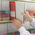 File Folders | Smead 34725 3 in. Expansion End Tab Pressboard Classification Folders with 2 SafeSHIELD Coated Fasteners - Letter Size/Gray-Green (25/Box) image number 8