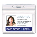 Label & Badge Holders | Advantus 75523 4.13 in. x 3.75 in. Holder 3.75 in. x 2.62 in. Insert Horizontal Resealable ID Badge Holders - Frosted (50/Pack) image number 2